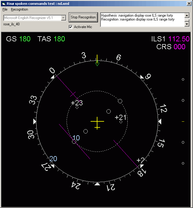 Navigation display, ROSE ILS 40